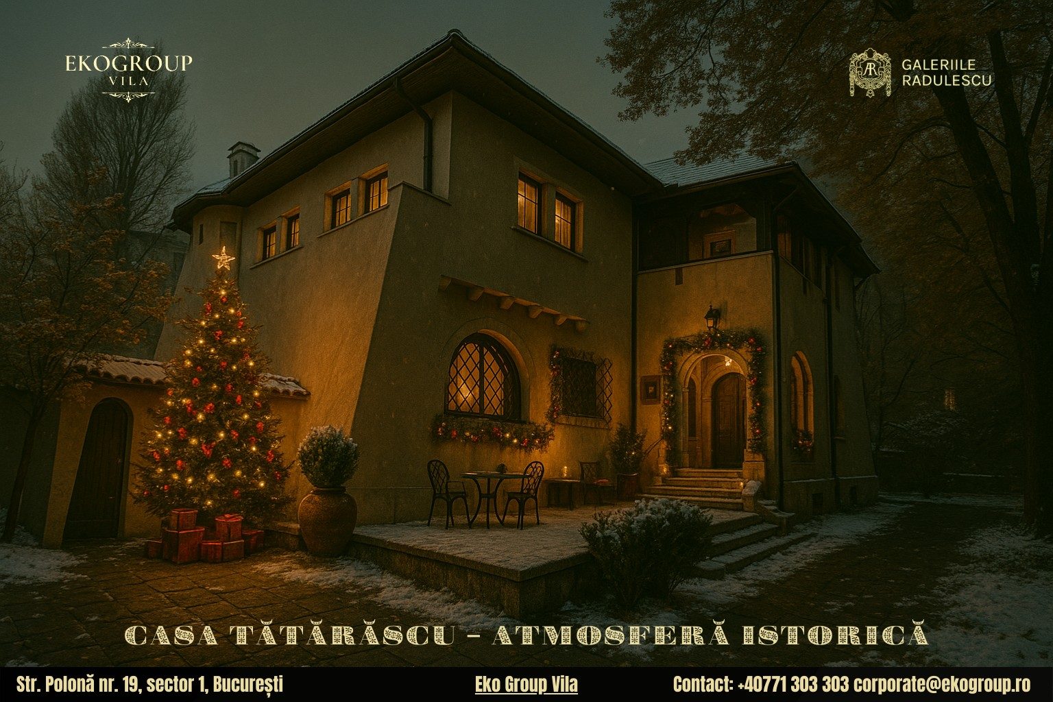Poveste de Crăciun: Magia anilor ’30 la fosta Casă Tătărăscu, azi Eko Group Vila